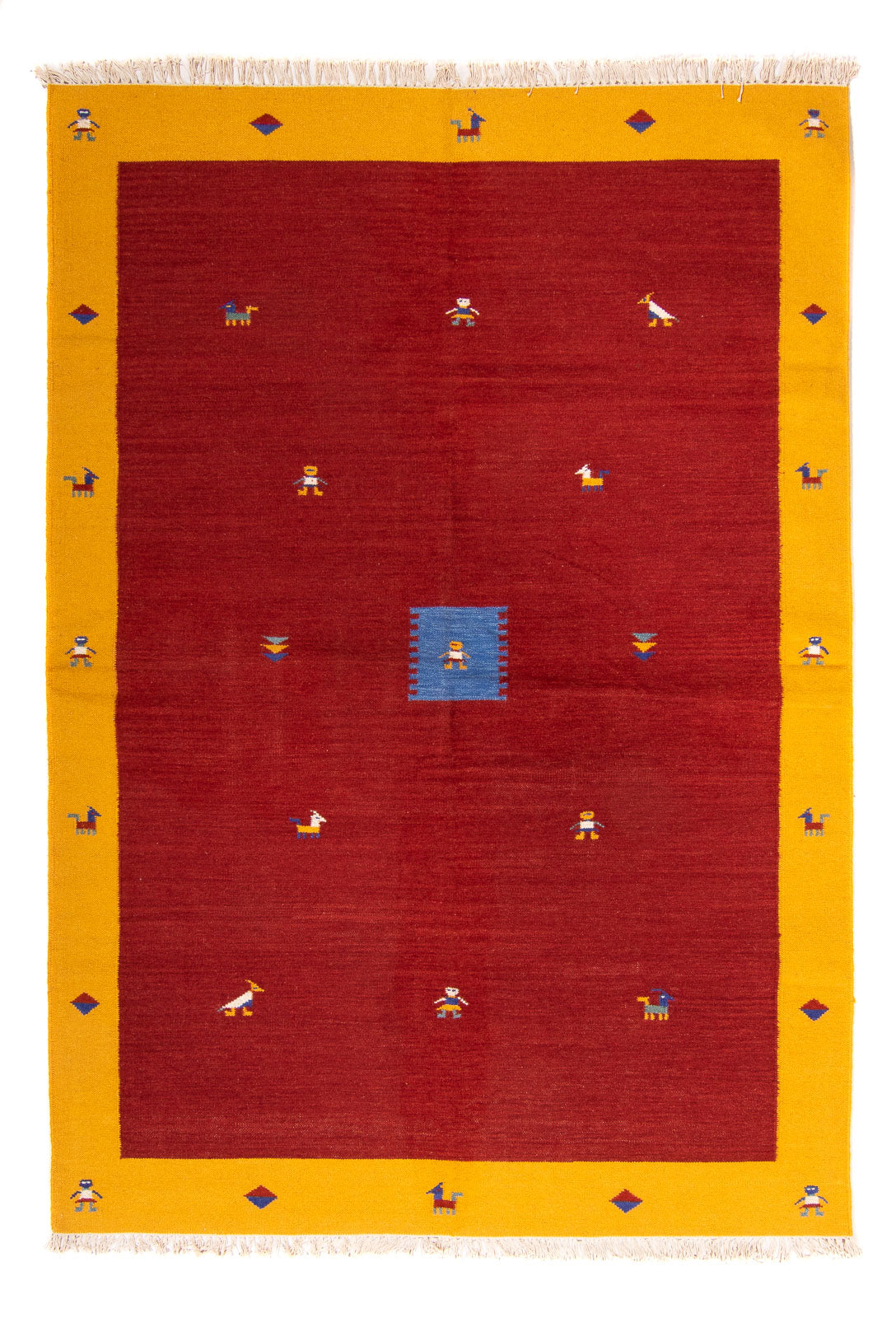 Kelim matta - trendig - 240 x 170 cm - mörkröd