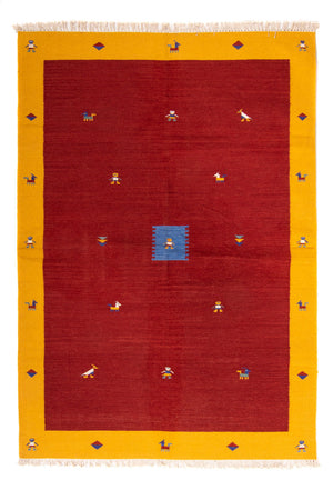 Kelim matta - trendig - 240 x 170 cm - mörkröd