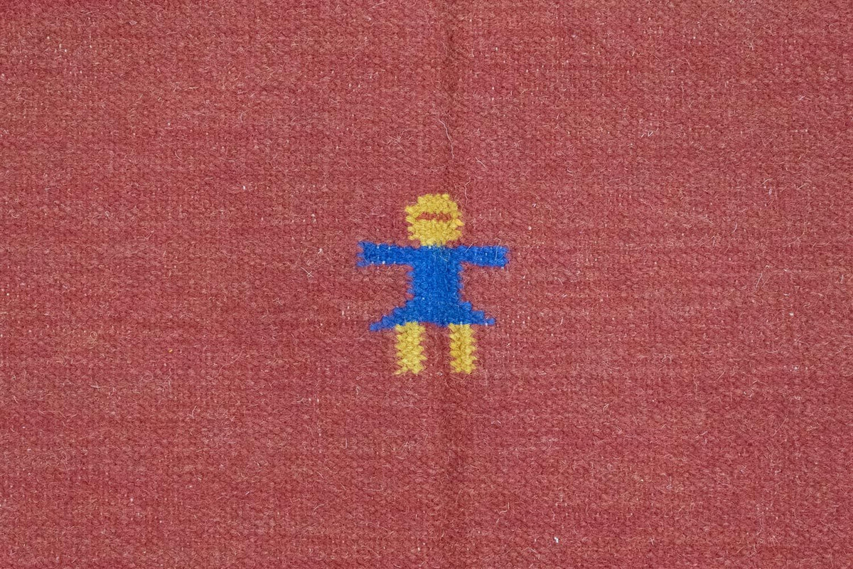 Kelim matta - trendig - 200 x 140 cm - röd