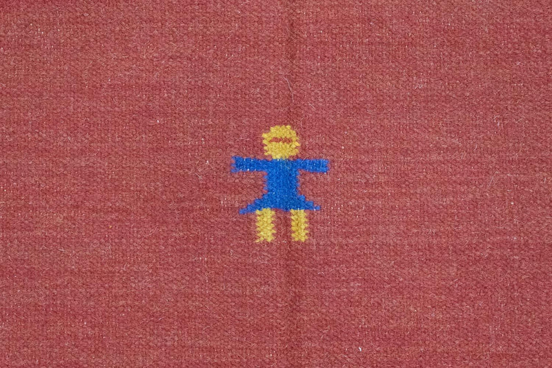 Kelim matta - trendig - 200 x 140 cm - röd