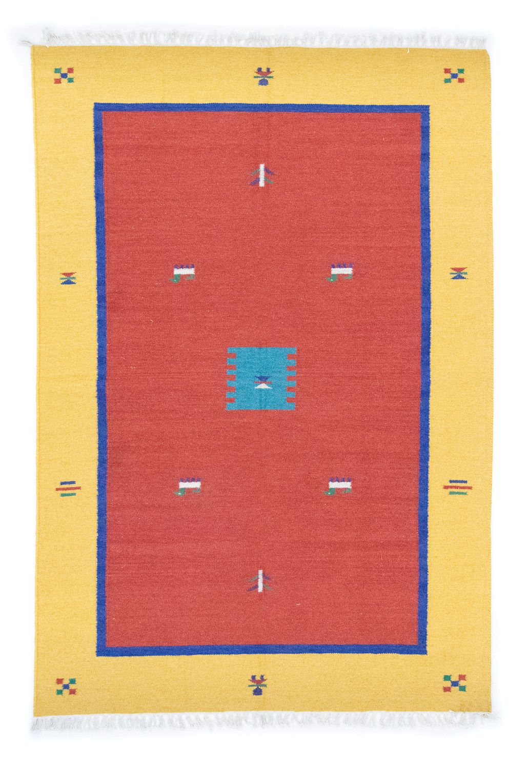 Kelim matta - trendig - 200 x 140 cm - röd