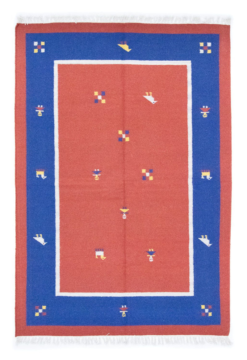 Kelim matta - trendig - 200 x 140 cm - orange