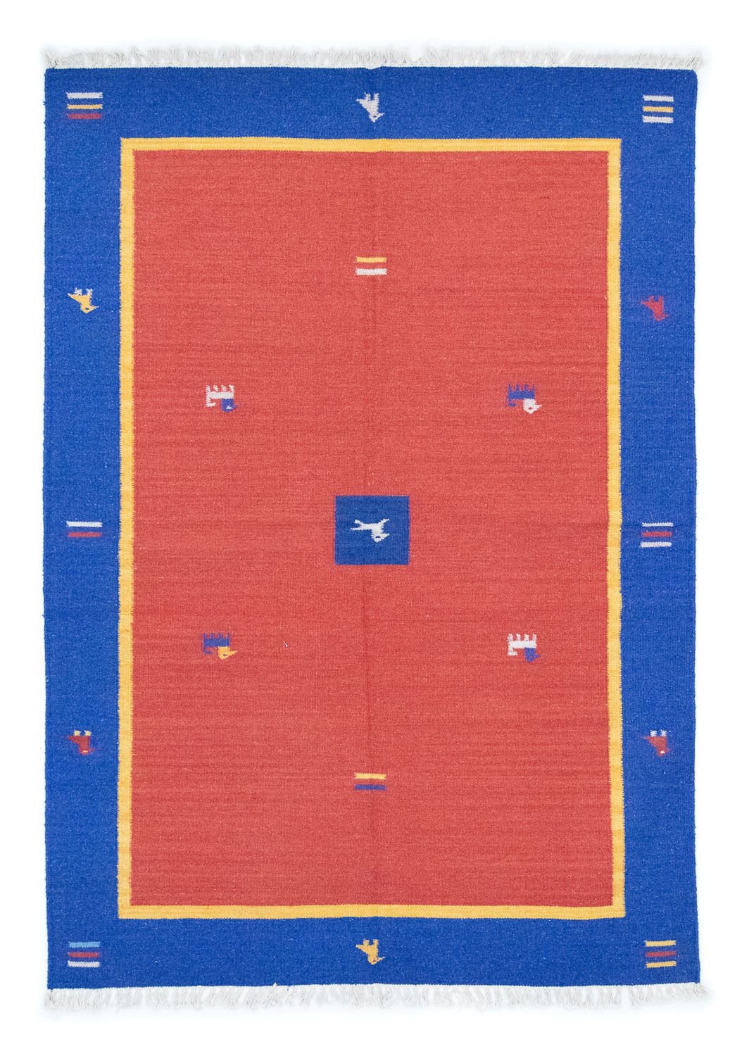 Kelim matta - trendig - 200 x 140 cm - orange