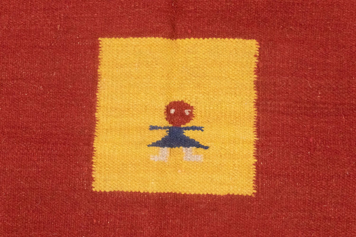 Kelim matta - trendig - 200 x 140 cm - röd