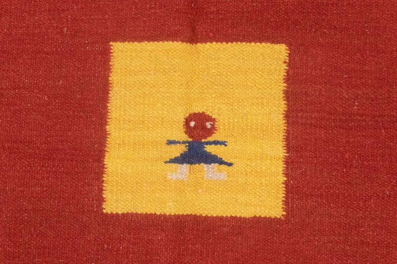 Kelim matta - trendig - 200 x 140 cm - röd