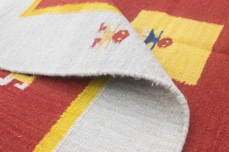 Kelim matta - trendig - 200 x 140 cm - röd