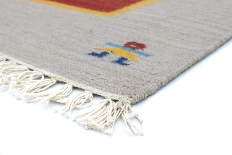 Kelim matta - trendig - 200 x 140 cm - röd