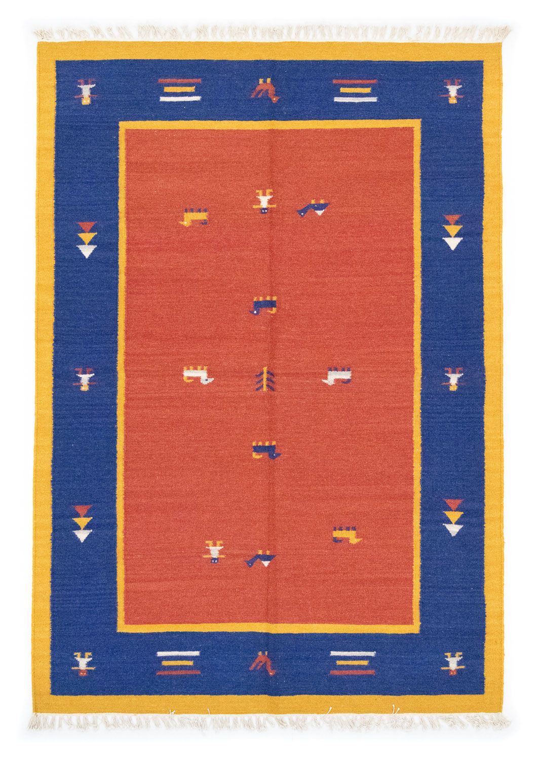 Kelim matta - trendig - 200 x 140 cm - orange