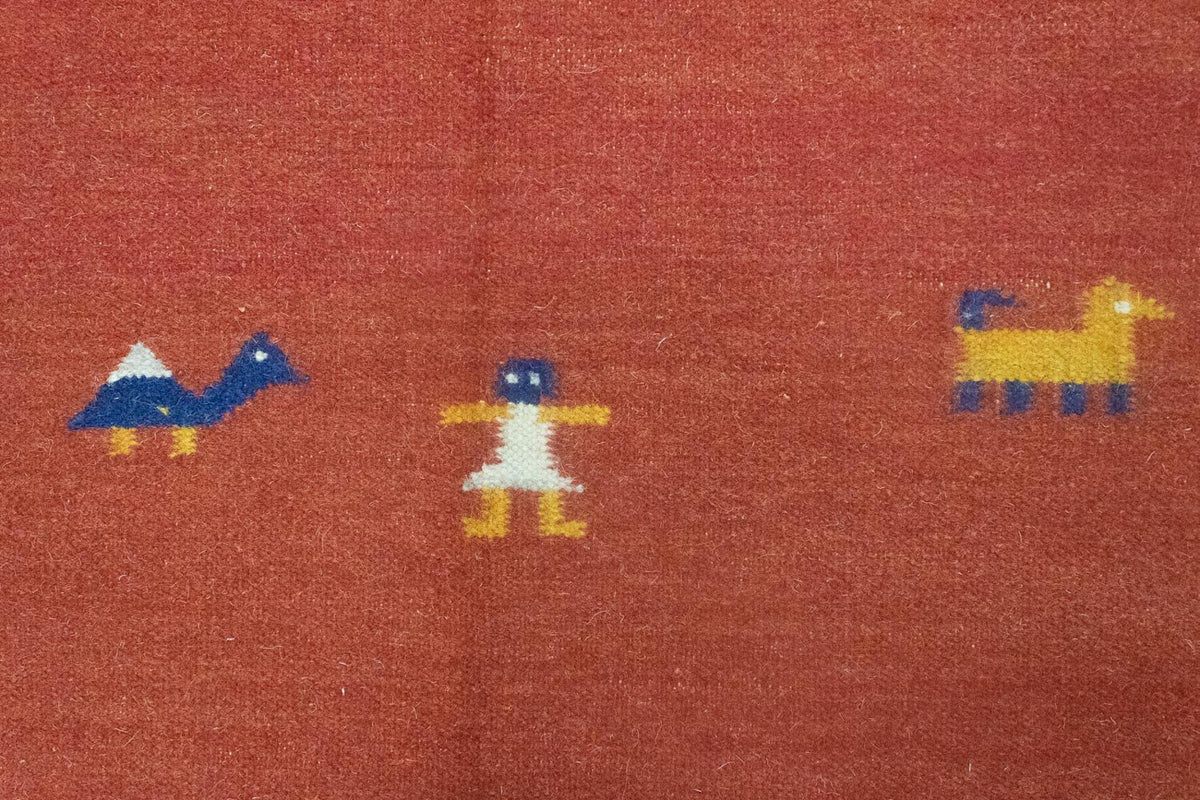 Kelim matta - trendig - 200 x 140 cm - orange