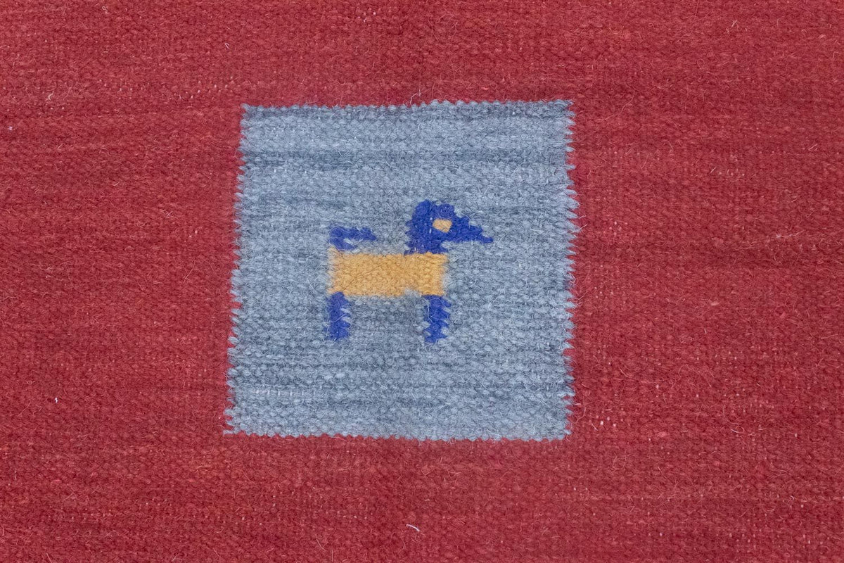 Kelim matta - trendig - 200 x 140 cm - röd