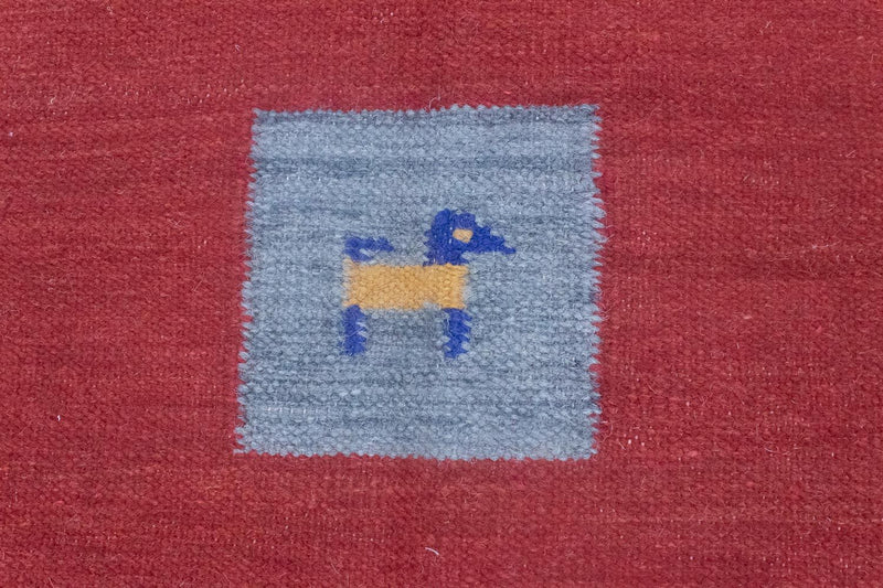 Kelim matta - trendig - 200 x 140 cm - röd