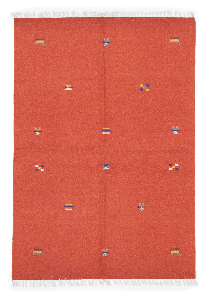 Kelim matta - trendig - 200 x 140 cm - orange