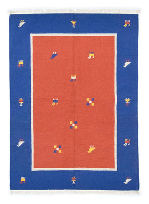 Kelim matta - trendig - 200 x 140 cm - orange