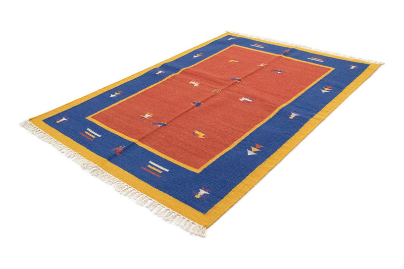 Kelim matta - trendig - 200 x 140 cm - orange