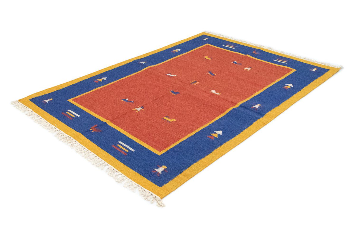 Kelim matta - trendig - 200 x 140 cm - orange