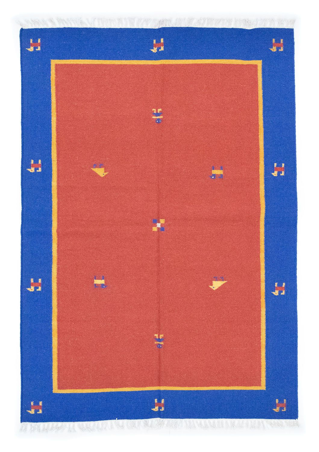 Kelim matta - trendig - 200 x 140 cm - röd