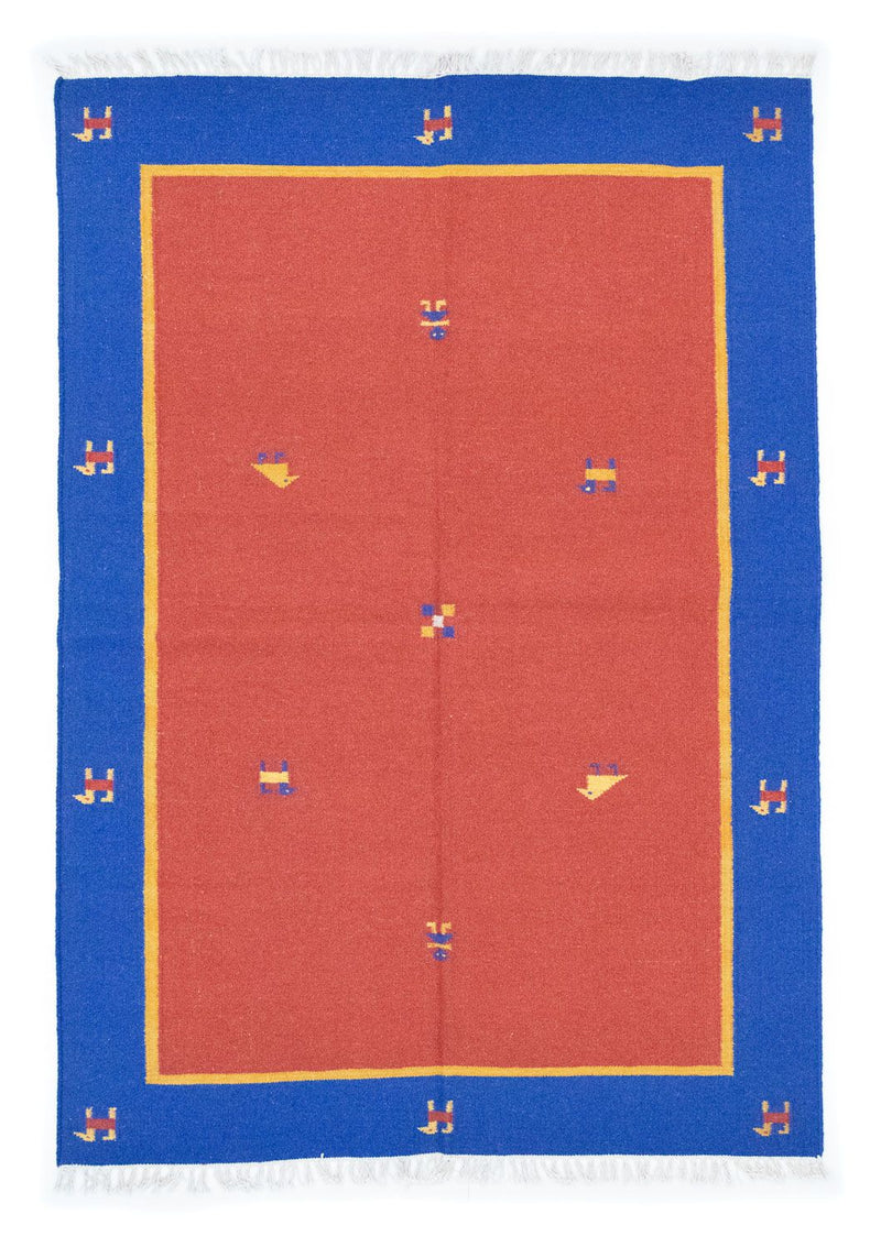 Kelim matta - trendig - 200 x 140 cm - röd