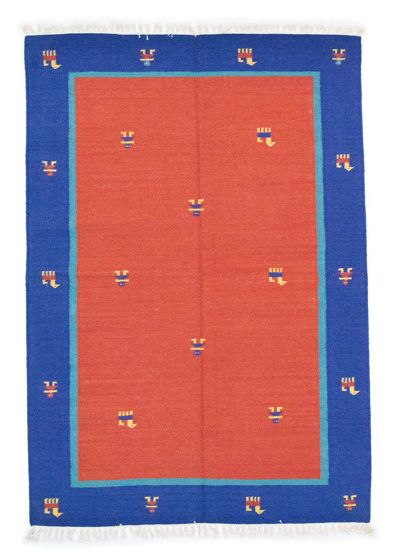 Kelim matta - trendig - 200 x 140 cm - orange