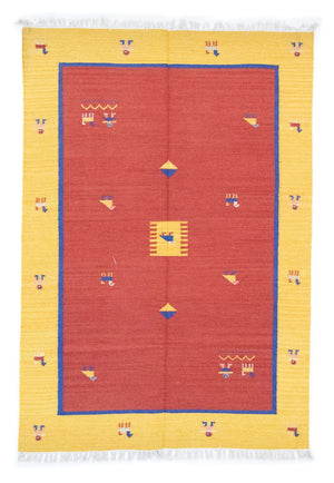 Kelim matta - trendig - 200 x 140 cm - orange