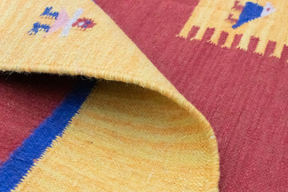 Kelim matta - trendig - 200 x 140 cm - orange