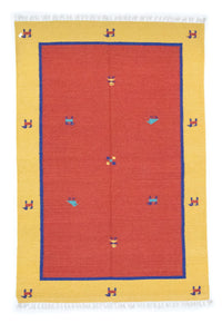 Kelim matta - trendig - 200 x 140 cm - orange