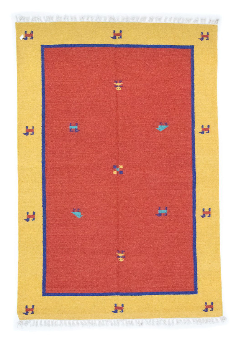 Kelim matta - trendig - 200 x 140 cm - orange