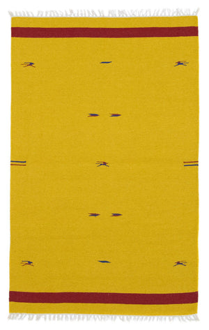 Kelim matta - trendig - 180 x 120 cm - gul