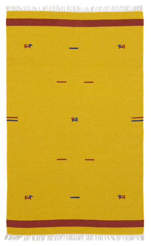 Kelim matta - trendig - 180 x 120 cm - gul