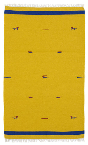 Kelim matta - trendig - 180 x 120 cm - gul