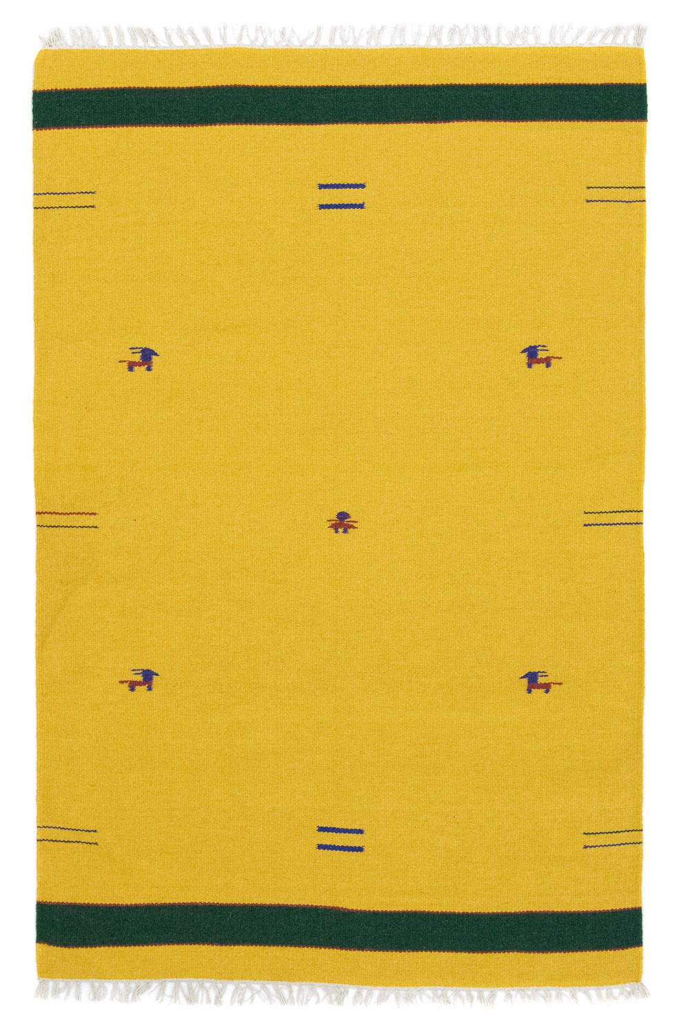 Kelim matta - trendig - 180 x 120 cm - gul