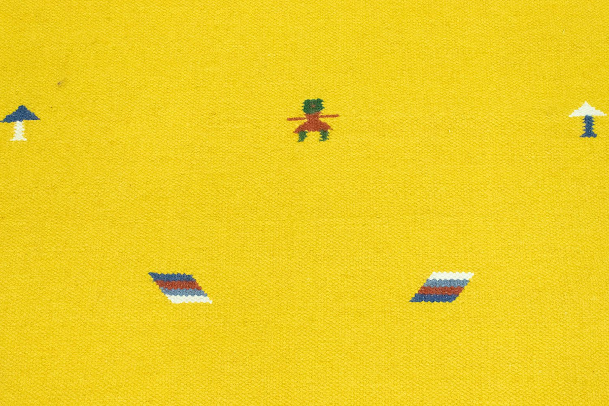 Kelim matta - trendig - 180 x 120 cm - gul