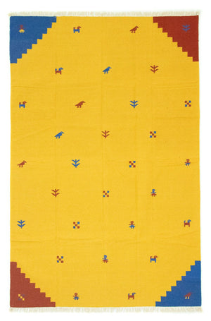 Kelim matta - trendig - 300 x 200 cm - gul