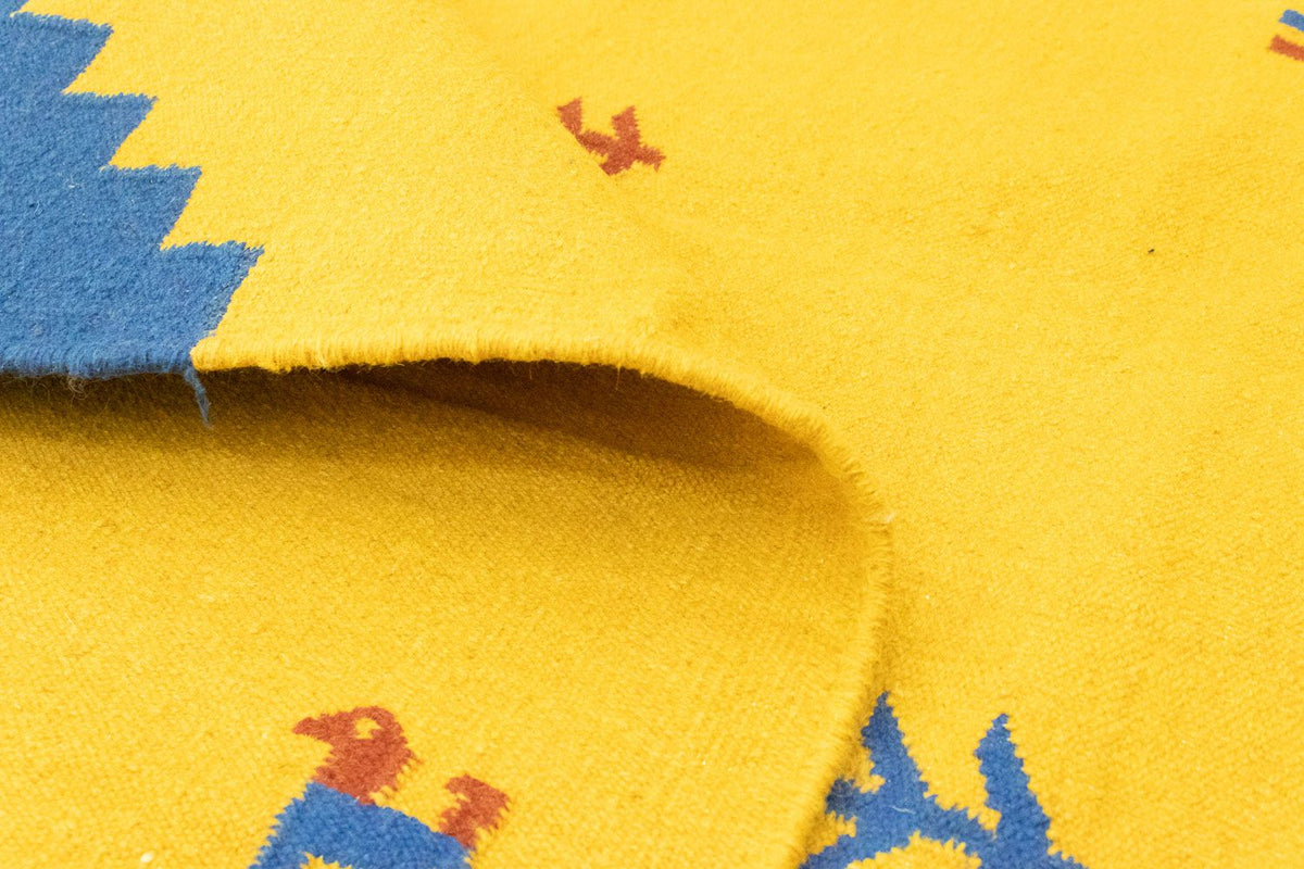 Kelim matta - trendig - 300 x 200 cm - gul