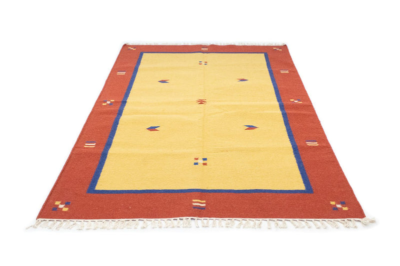 Kelim matta - trendig - 200 x 140 cm - gul