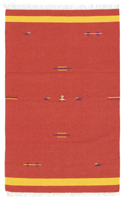 Kelim matta - trendig - 180 x 120 cm - röd