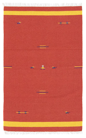 Kelim matta - trendig - 180 x 120 cm - röd