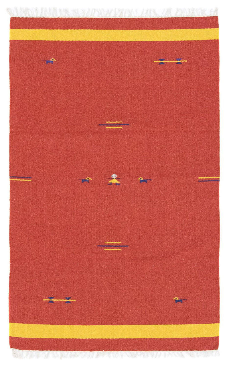 Kelim matta - trendig - 180 x 120 cm - röd