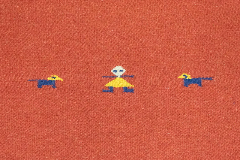 Kelim matta - trendig - 180 x 120 cm - röd