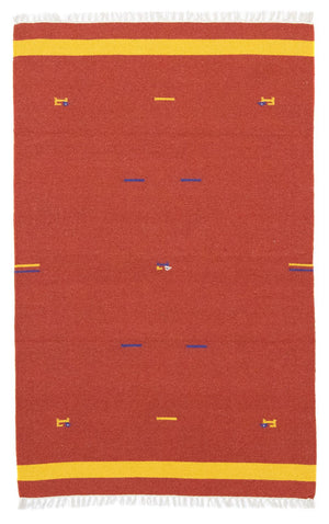 Kelim matta - trendig - 180 x 120 cm - röd