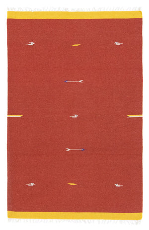 Kelim matta - trendig - 180 x 120 cm - röd