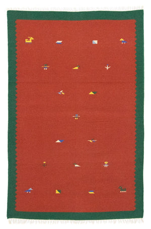 Kelim matta - trendig - 180 x 120 cm - röd