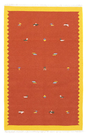 Kelim matta - trendig - 180 x 120 cm - orange