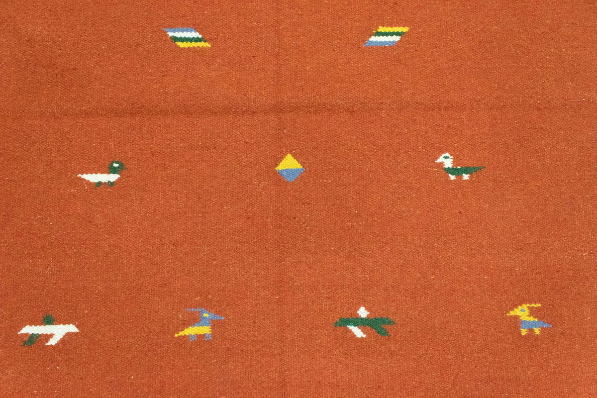 Kelim matta - trendig - 180 x 120 cm - orange