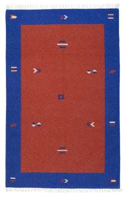 Kelim matta - trendig - 180 x 120 cm - röd