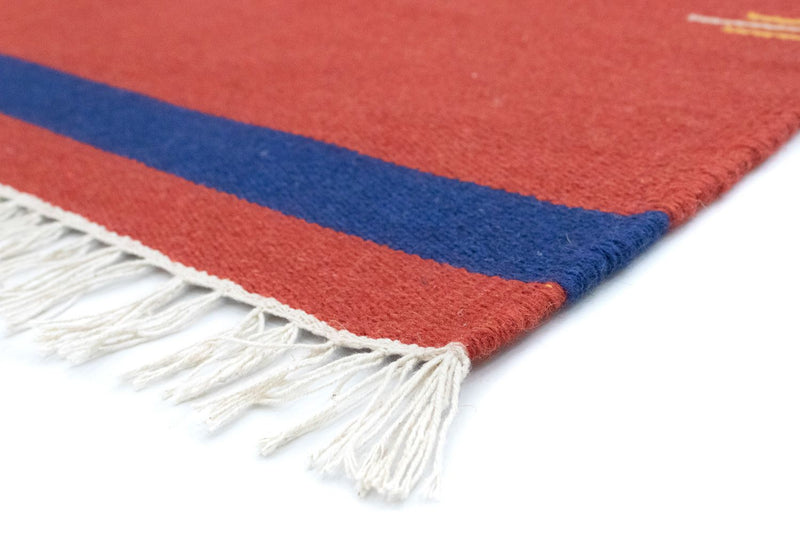 Kelim matta - trendig - 180 x 120 cm - röd