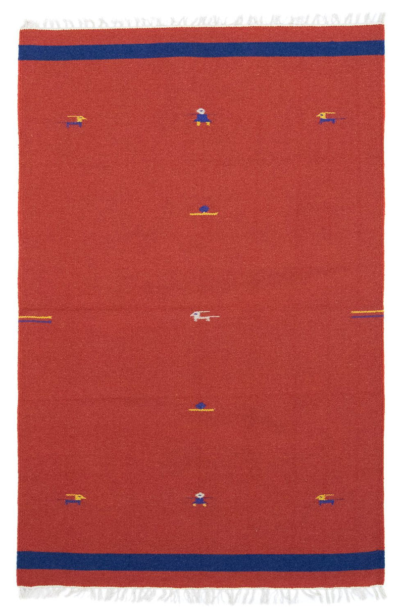 Kelim matta - trendig - 180 x 120 cm - röd