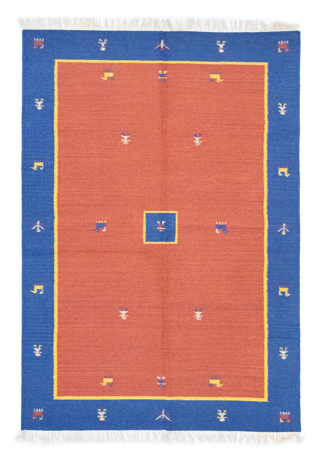 Kelim matta - trendig - 200 x 140 cm - orange