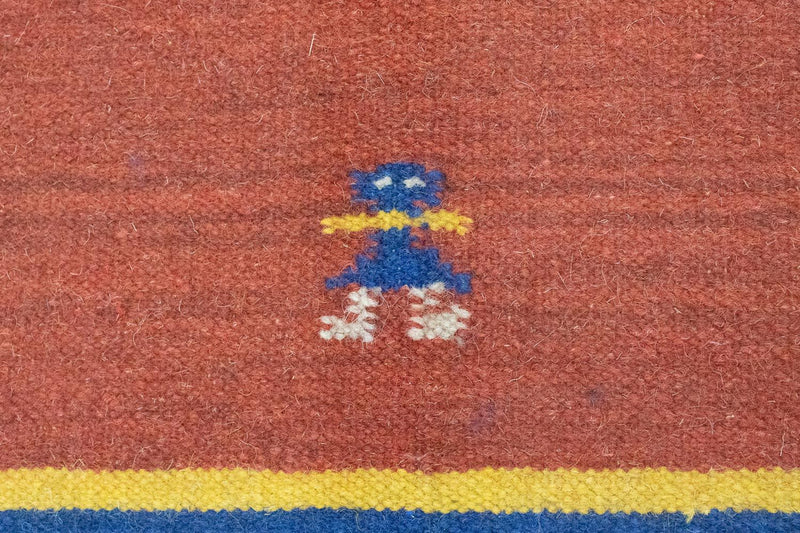 Kelim matta - trendig - 200 x 140 cm - orange