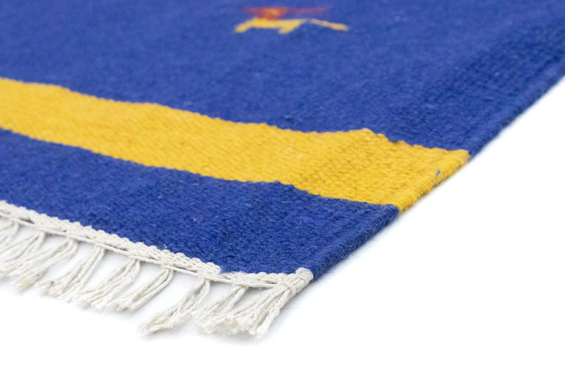 Kelim matta - trendig - 180 x 120 cm - blå