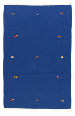 Kelim matta - trendig - 180 x 120 cm - blå